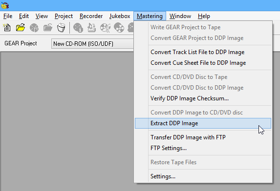 Mastering → Extract DDP Image