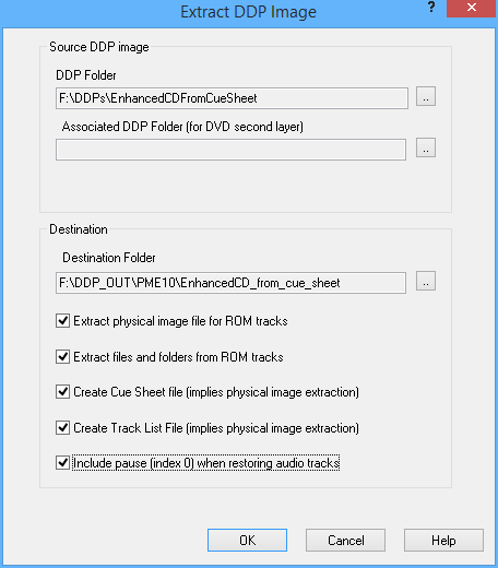 Extract DDP Image Dialog