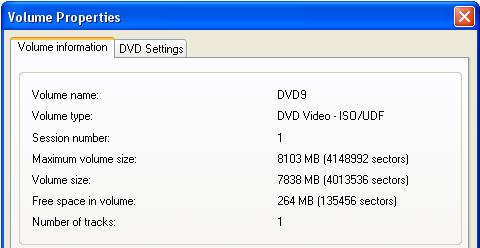 Volume Properties DVD 9
